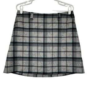 Nike Women Golf Skirt Skort Gray Plaid Med